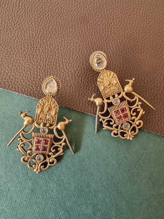 Red & White Birdy Earring For Women