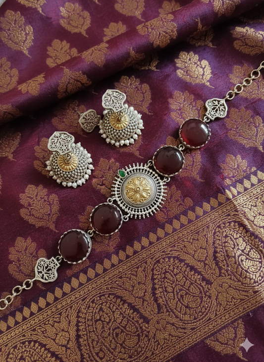 MANDALA RED DUALTONE CHOKER SET