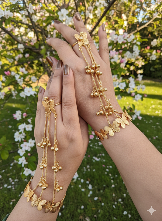 TITLI GHOONGROO KASHMIRI GOLD HATHPHOOL FOR WOMEN
