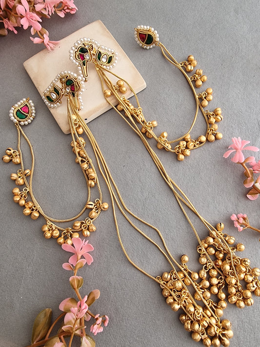 KAHANI LONG GHOONGROO HANDMADE EARRINGS FOR WOMEN