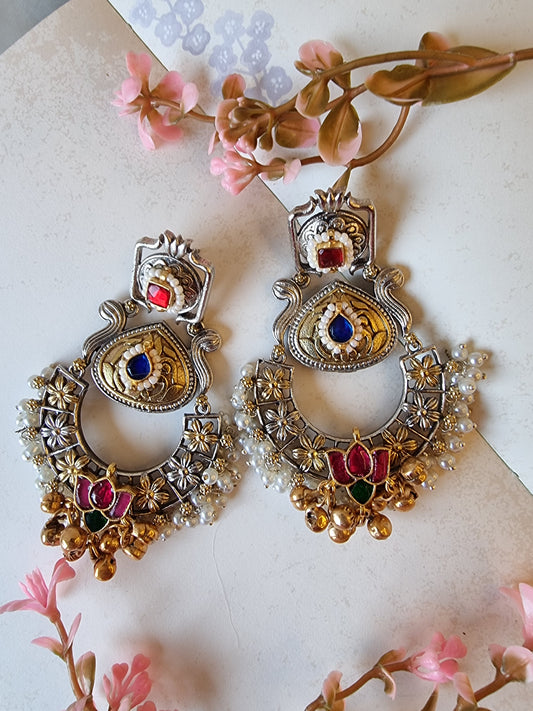 MANIKA DUALTONE FUSION LONG EARRINGS