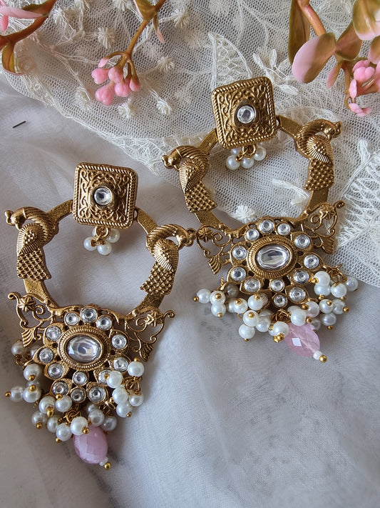 AAVYA GOLD PLATED KUNDAN EARRINGS FOR WOMEN