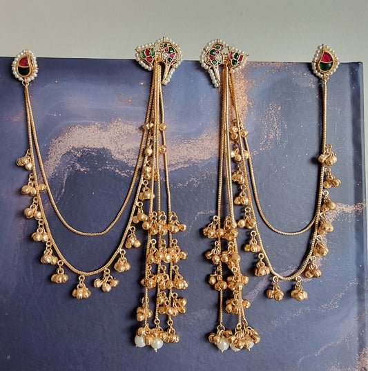 KAHANI LONG GHOONGROO HANDMADE EARRINGS FOR WOMEN