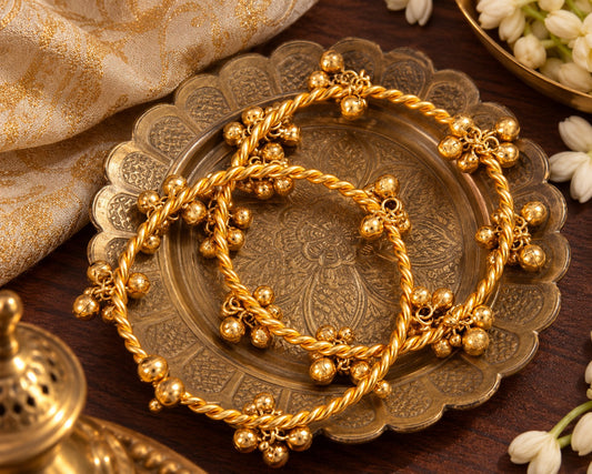 SUHAAG GHOONGROO BANGLE 1 PAIR FOR WOMEN