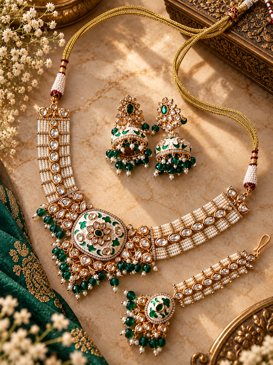 UMRAO MOISSANITE MEENA PREMIUM JEWELLERY SET FOR WOMEN