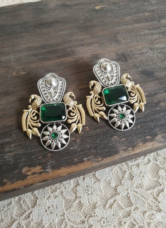 MAYURI DUALTONE BRASS EARRINGS FOR WOMEN
