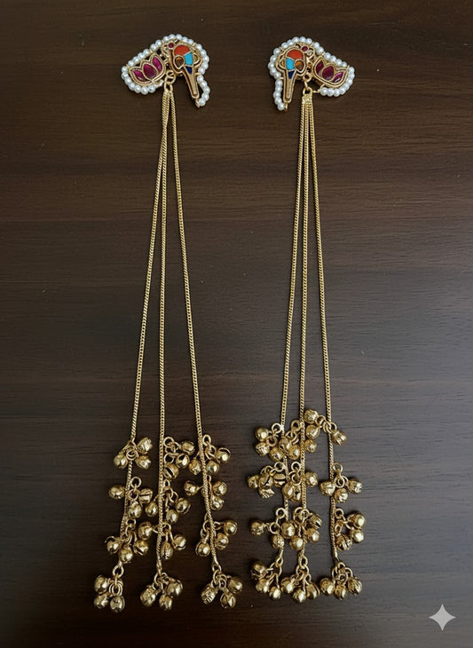 PARO GOLD PLATED GHOOGROO EARRINGS FOR WOMEN