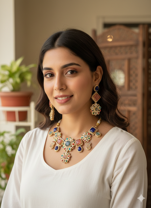 PANCHE FIRE STONE PREMIUM NECKLACE FOR WOMEN