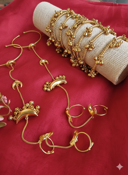 DILRUBA  GHOONGROO KASHMIRI BANGLES AND HATHPHOOL SET