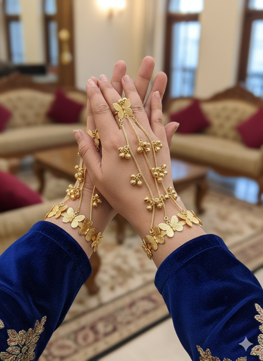 TITLI GHOONGROO KASHMIRI  GOLD HATHPHOOL  FOR WOMEN