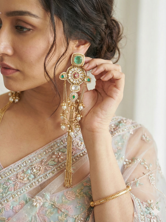 SUHAAG KASHMIRI GHOONGROO LONG EARRINGS FOR WOMEN