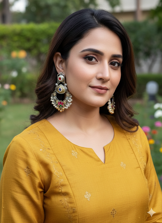 MANIKA DUALTONE FUSION LONG EARRINGS