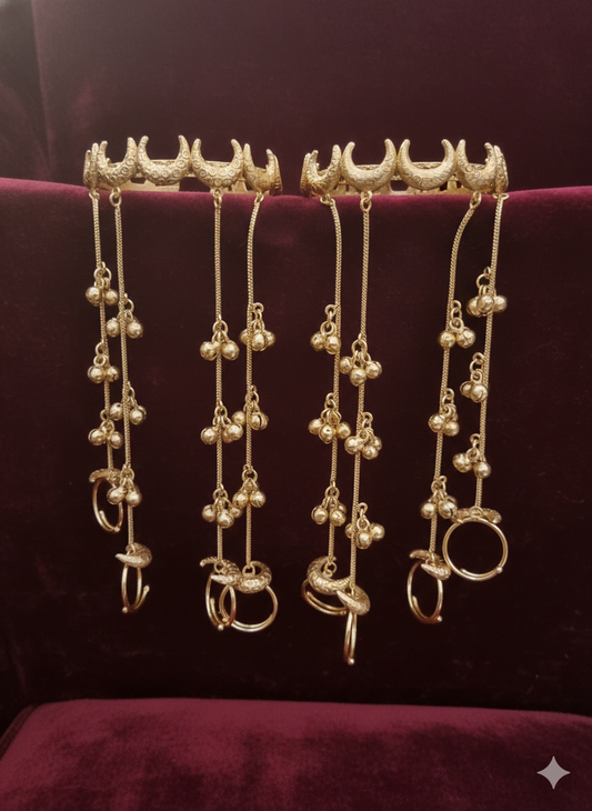 CHANDRIKA GOLD PLATED HATHPHOOL PAIR FOR WOMEN