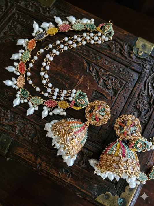 BULBUL JADAU GOLD PLATED EARRINGS FOR WOMEN
