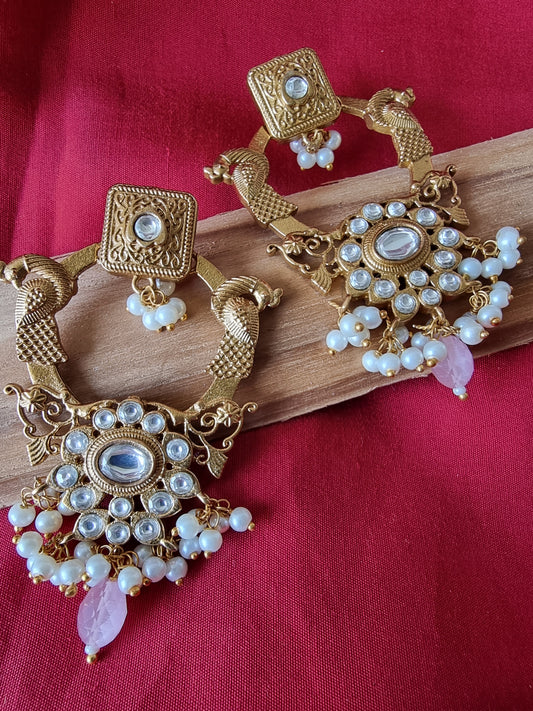 AAVYA GOLD PLATED KUNDAN EARRINGS FOR WOMEN