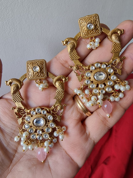 AAVYA GOLD PLATED KUNDAN EARRINGS FOR WOMEN