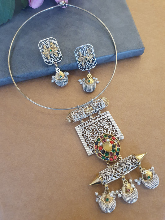 DIVYA DUALTONE HASLI PENDENT SET FOR WOMEN