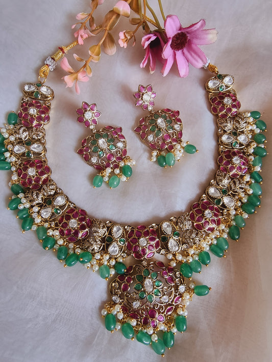 PAVITRA HERITAGE GOLD PLATED PREMIUM NECKLACE SET FOR WOMEN
