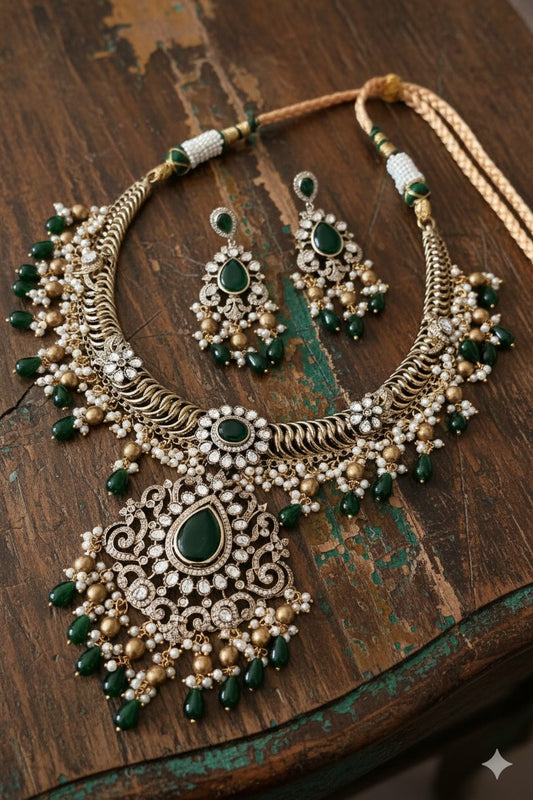 DURGA HERITAGE GOLD NECKLACE WITH EARRINGS