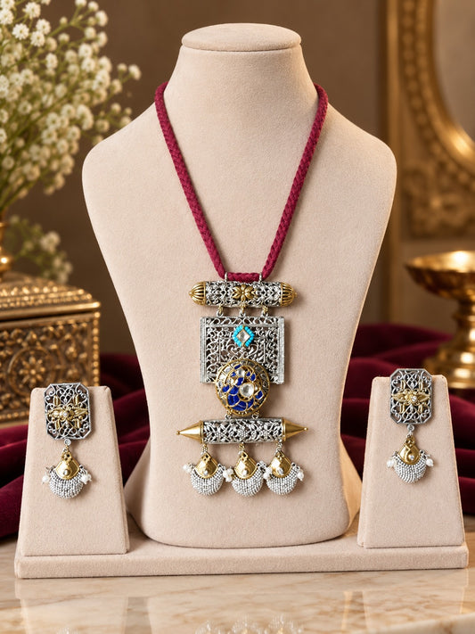 DIVYA DUALTONE HASLI PENDENT SET FOR WOMEN