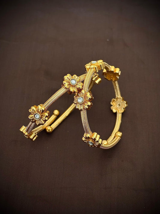SAHAR GOLD PLATED ADJUSTABLE BANGLES PAIR