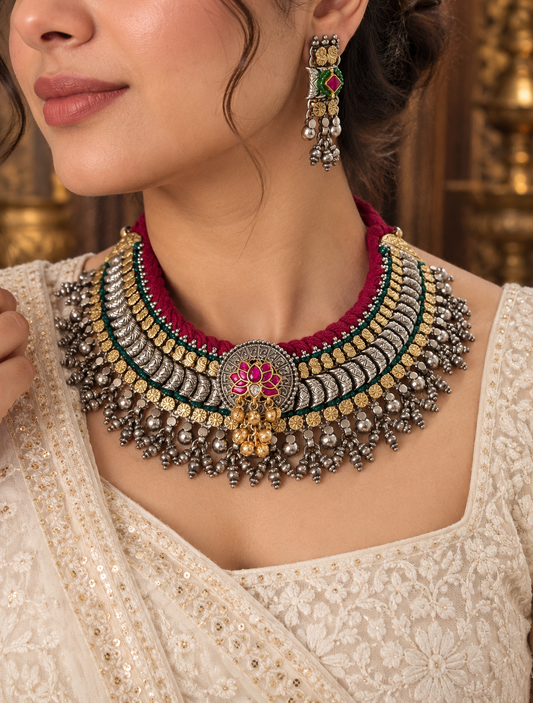 RATRI FUSION HANDMADE NACKLACE WITH EARRINGS
