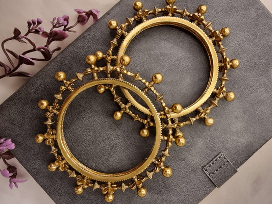 PIHAR RAJWADI GOLD PLATED BANGLES