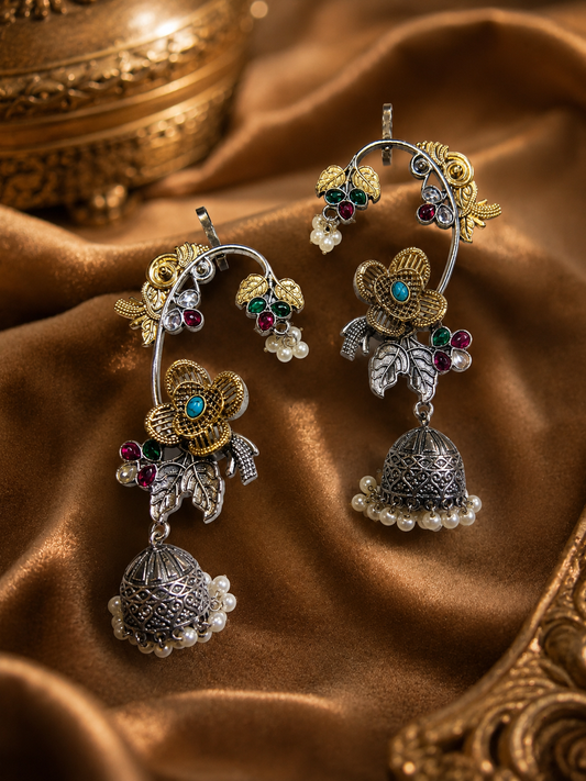 PHOOL E BAHAAR DUALTONE BRASS EARCUFF FOR WOMEN