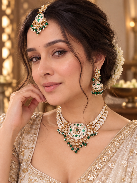 UMRAO MOISSANITE MEENA PREMIUM JEWELLERY SET FOR WOMEN