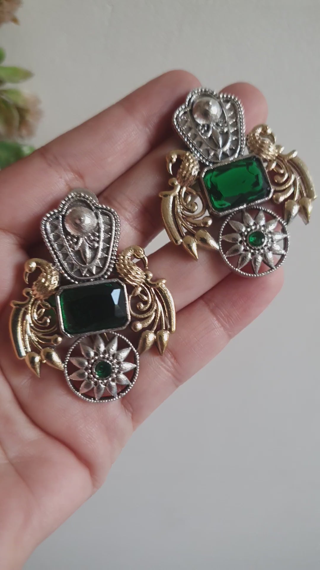 MAYURI DUALTONE BEASS EARRINGS FOR WOMEN