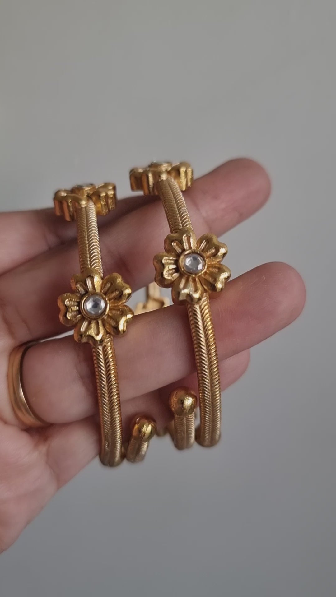 SAHAR GOLD PLATED ADJUSTABLE BANGLES PAIR