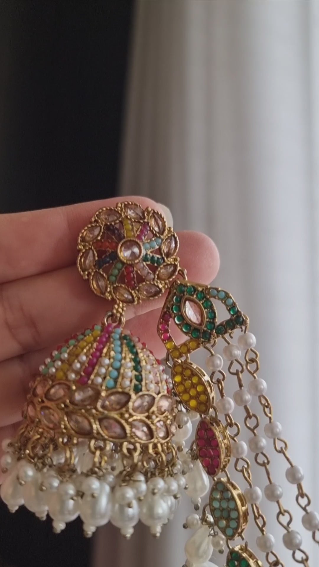 BULBUL JADAU GOLD PLATED EARRINGS FOR WOMEN